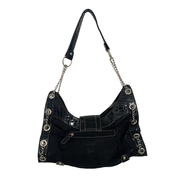 Guess 2000s Black + Silver Chain Shoulder Bag