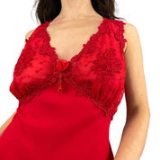 Vintage Red Maxi Slip Dress (M/L)
