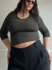 90s Slinky 3/4 Sleeve Top (S/M)