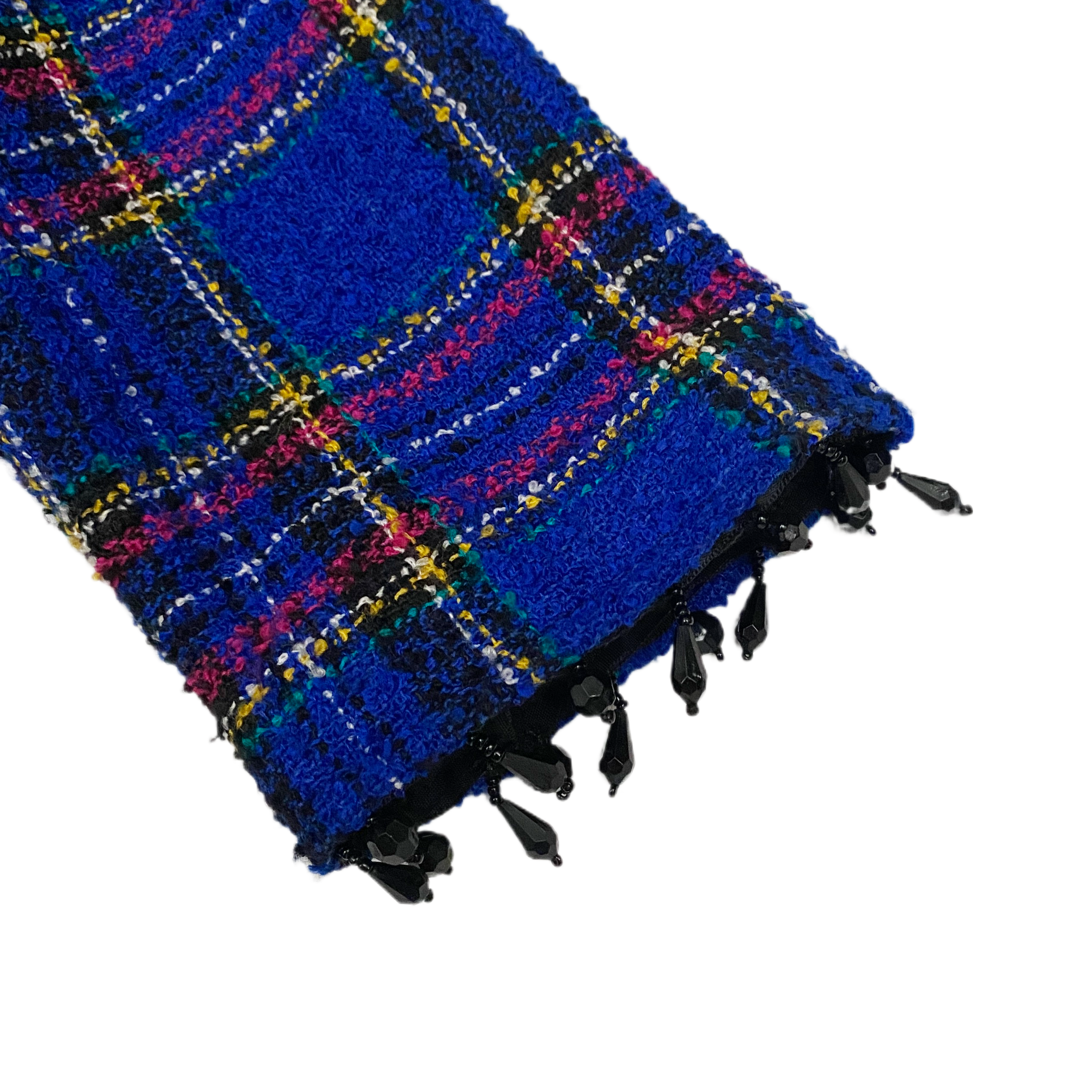 Royal Plaid Mini Skirt Suit Set (M)