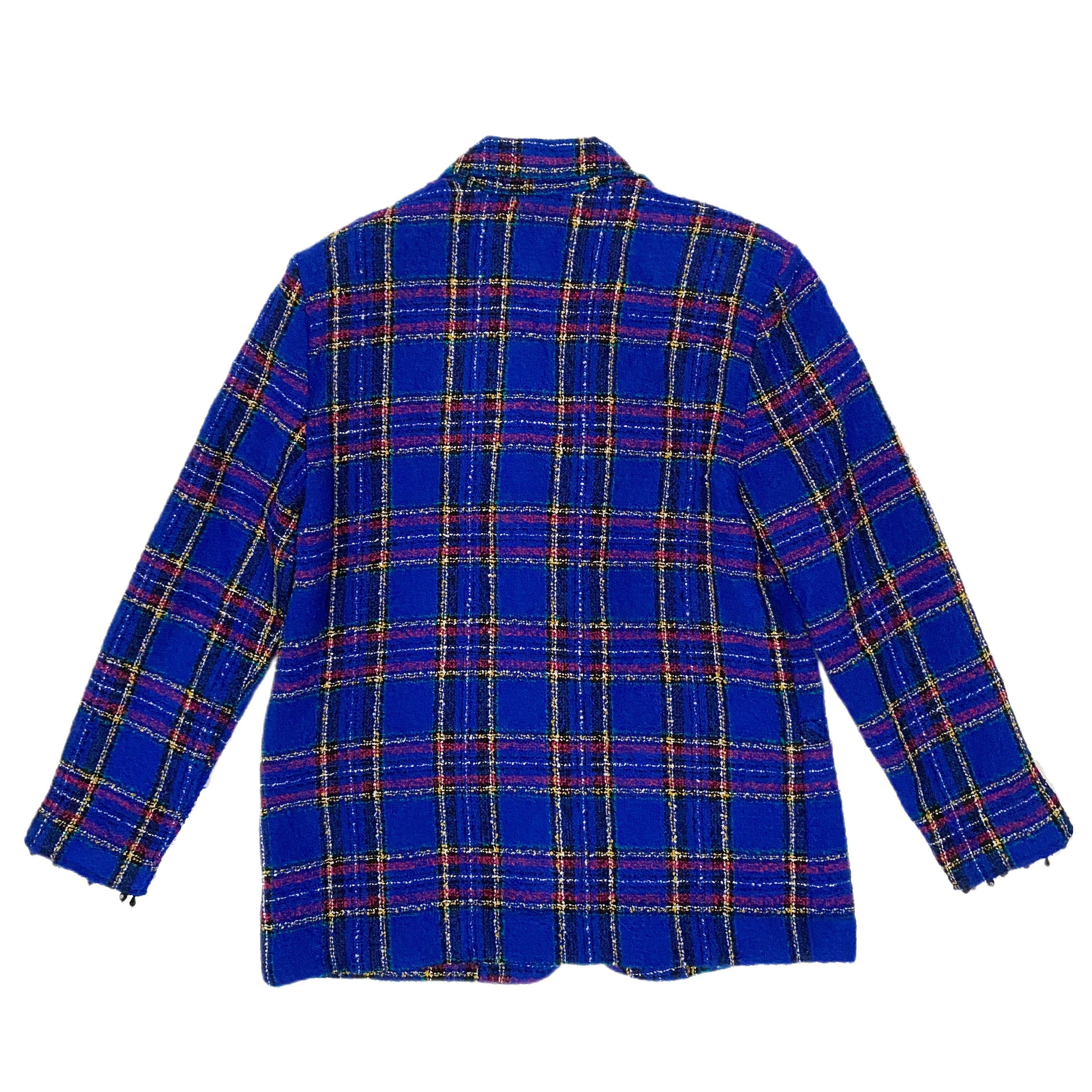 Royal Plaid Mini Skirt Suit Set (M)