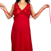 Vintage Red Maxi Slip Dress (M/L)