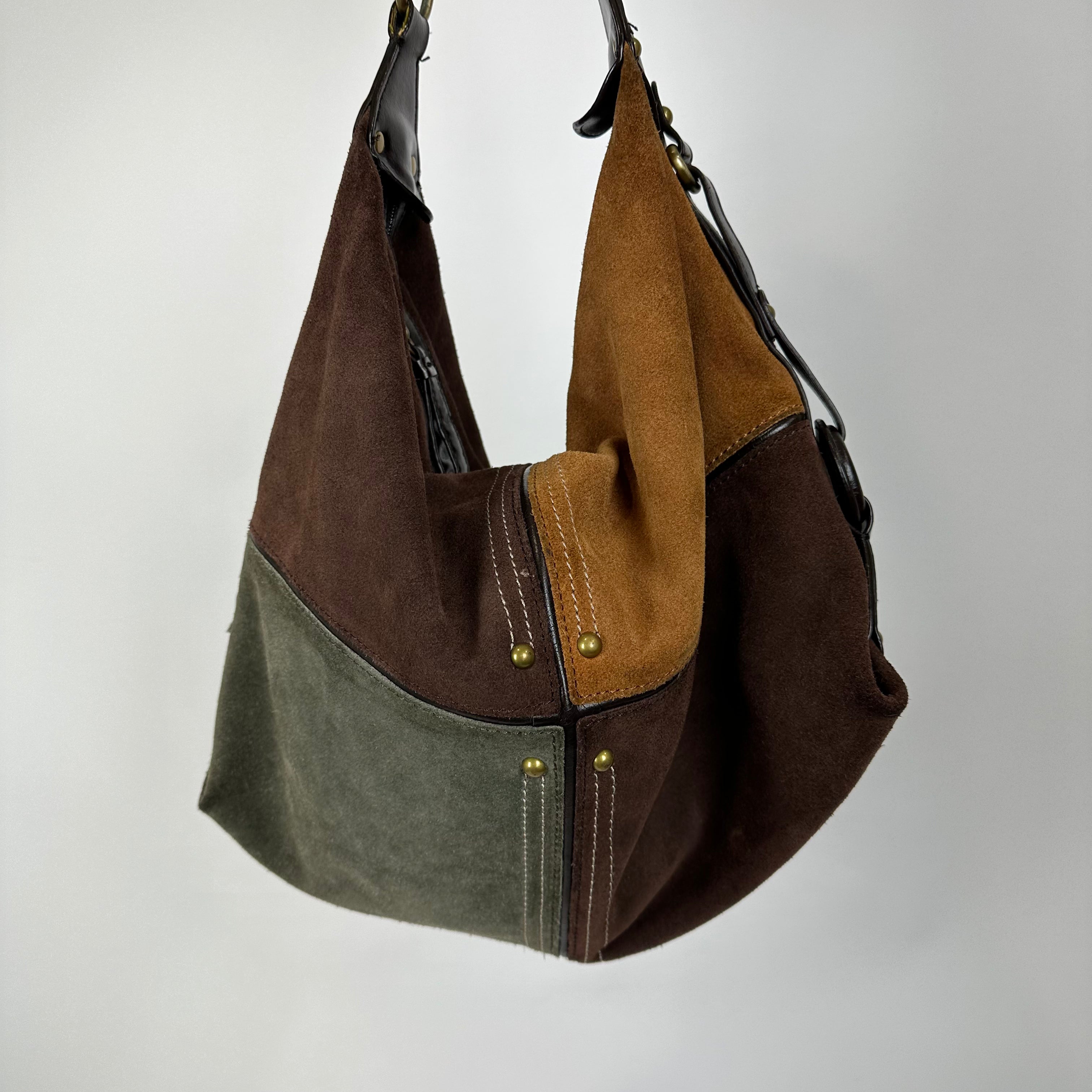 Vintage Suede Patchwork Bag