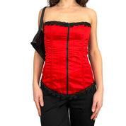 Red Satin Zip Front Corset (36/M)