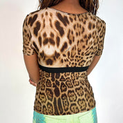Roberto Cavalli Y2K Leopard Top (S)