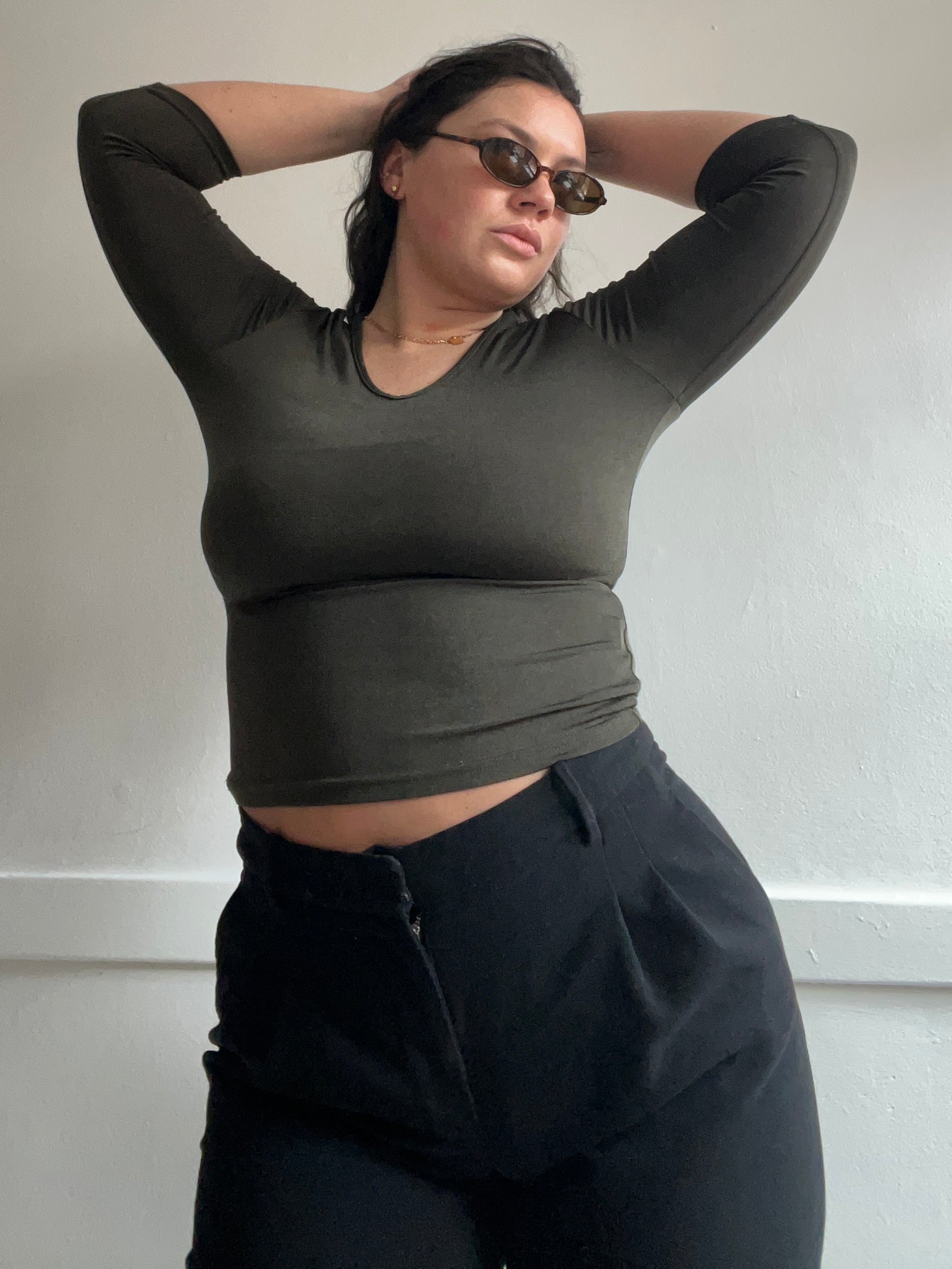 90s Slinky 3/4 Sleeve Top (S/M)