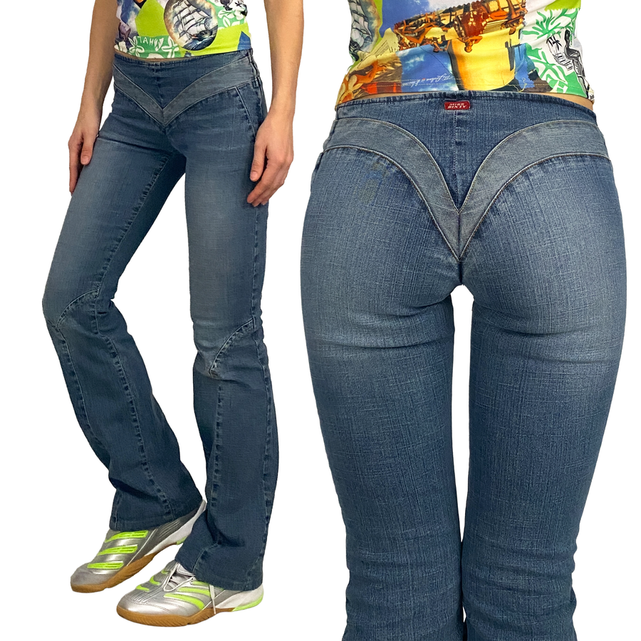 Miss Sixty 2000s Low Rise V-Shaped Yoke Jeans (XS)