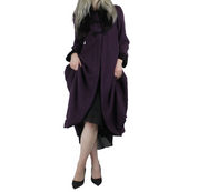 Y2K Plum Wool Coat (XS)