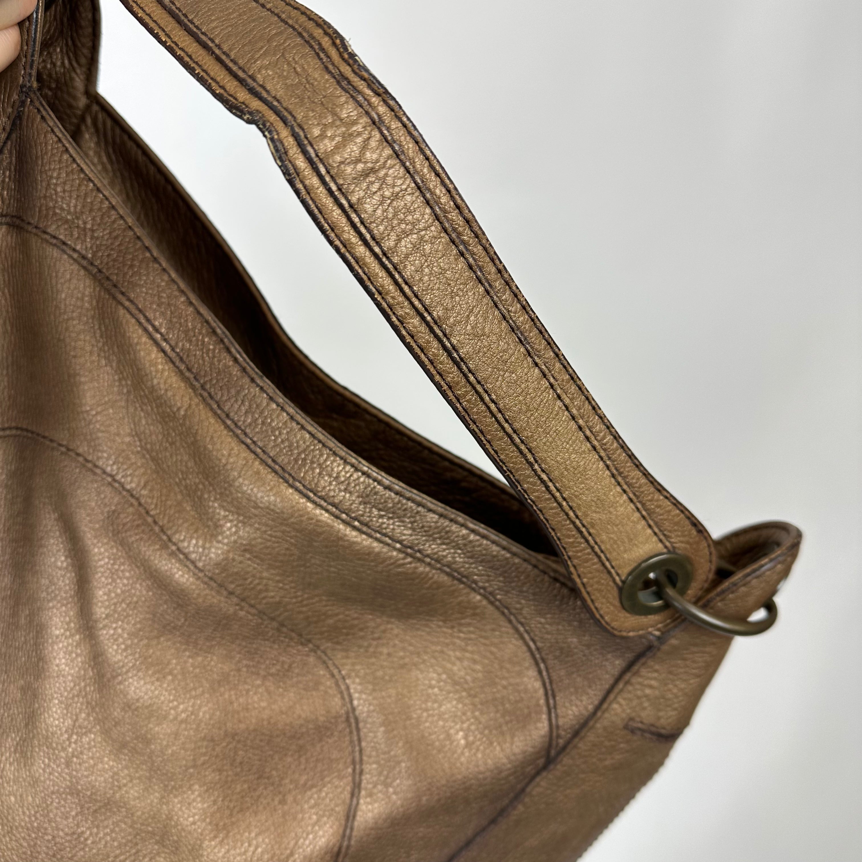 Vintage Bronze Leather Bag