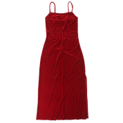 90s Red Velvet Dress (S)