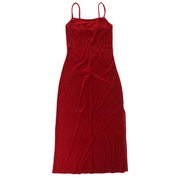 90s Red Velvet Dress (S)