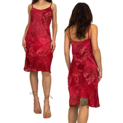 Animale Red Trompe L'Oeil Denim Print Dress (XS/S)