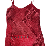 Animale Red Trompe L'Oeil Denim Print Dress (XS/S)