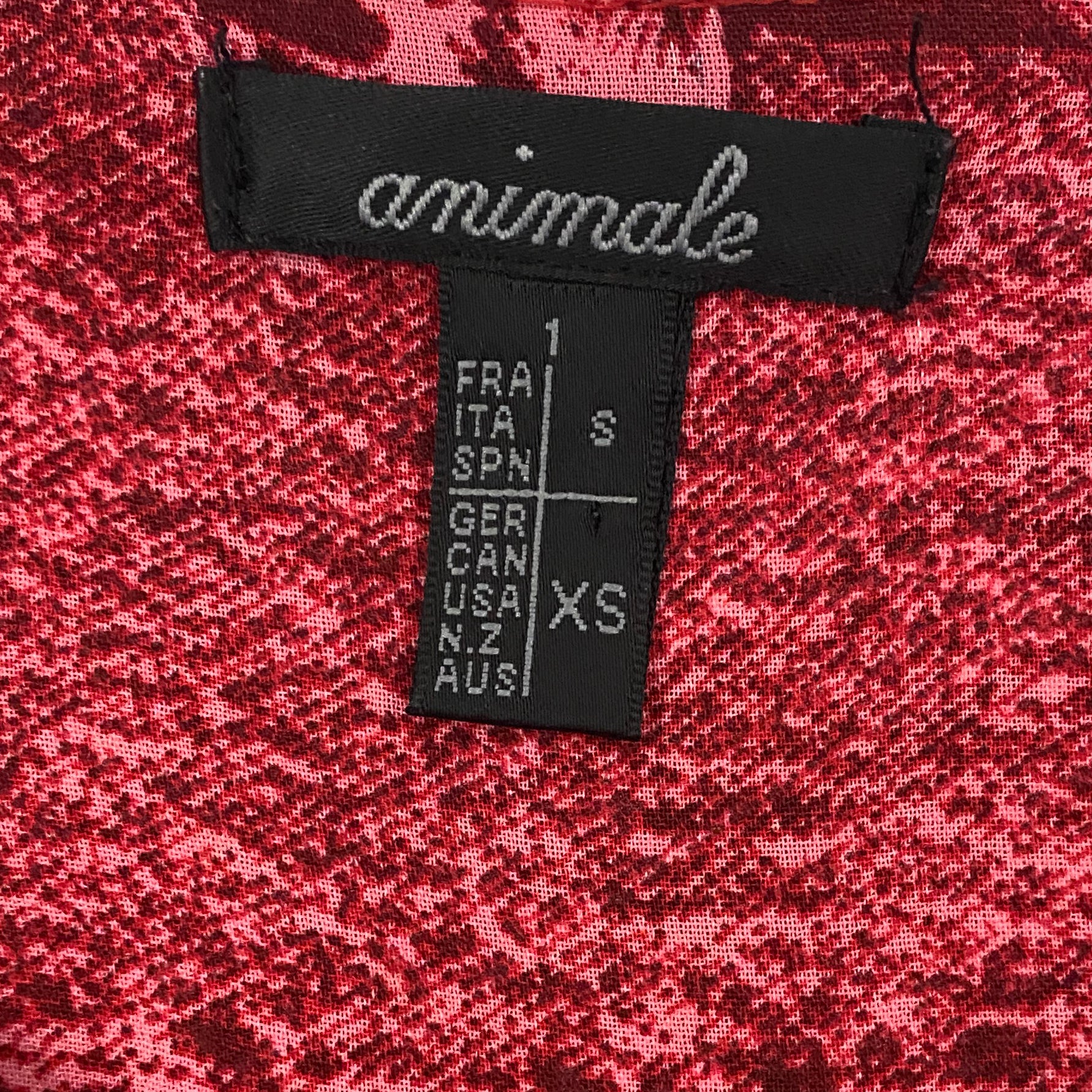 Animale Red Trompe L'Oeil Denim Print Dress (XS/S)
