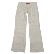 Miss Sixty 2000s White Low Rise Linen Flare Pants (S)