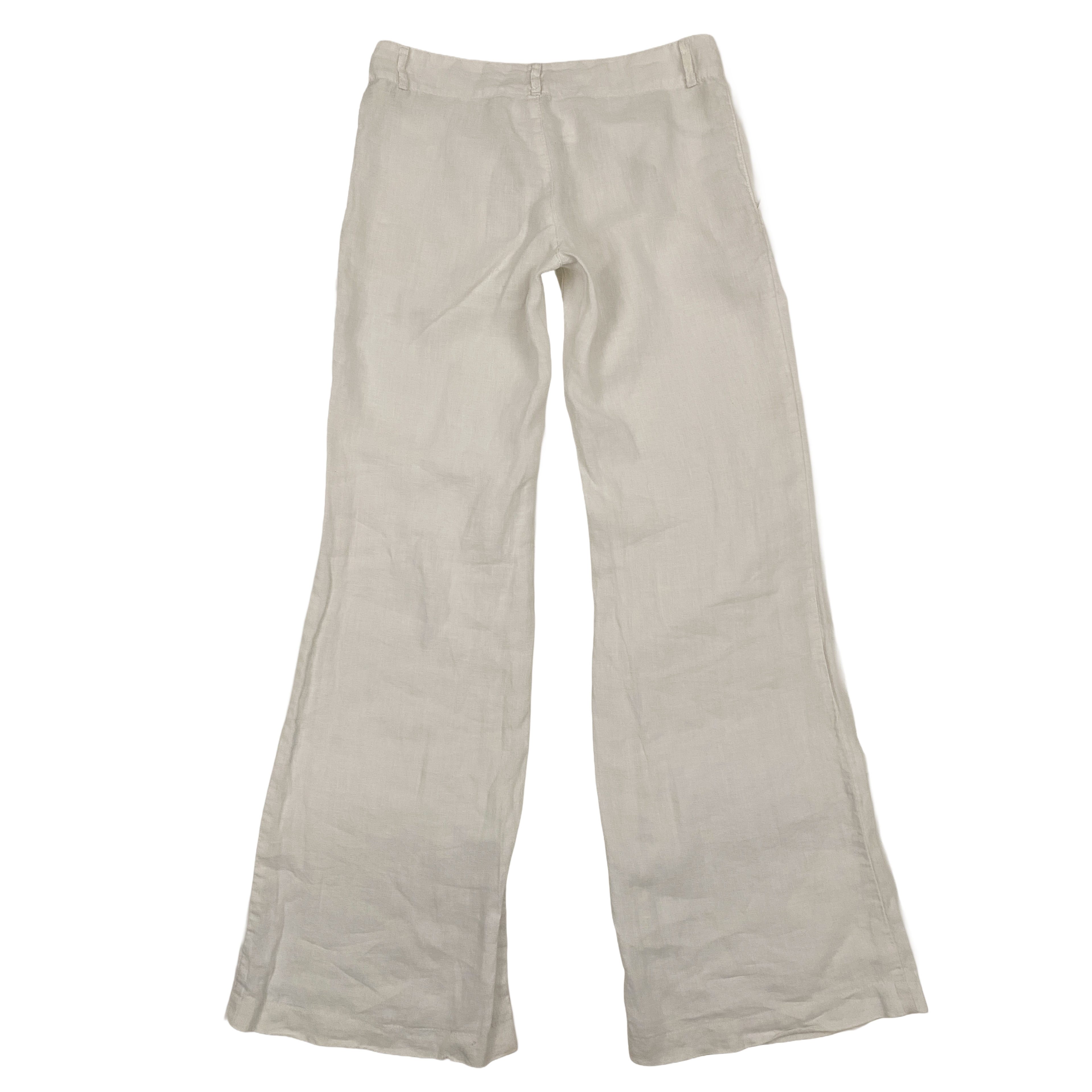 Miss Sixty 2000s White Low Rise Linen Flare Pants (S)