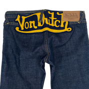 Von Dutch Low Rise Logo Flare Jeans (XS/S)