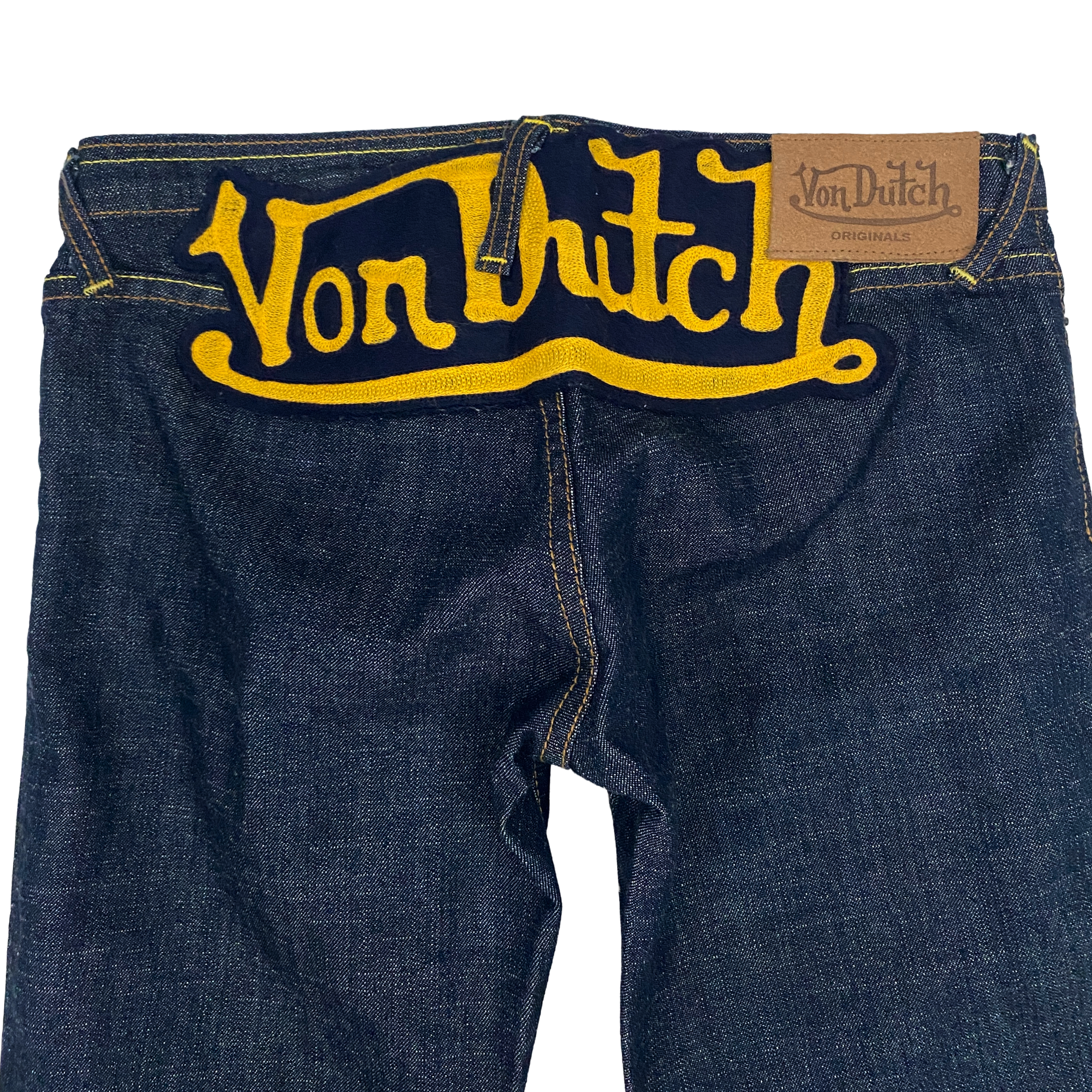 Von Dutch Low Rise Logo Flare Jeans (XS/S)