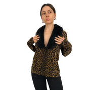 Faux Fur Leopard Cardi (M)