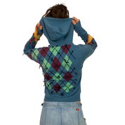 100% Cashmere Blue Flames Gothic Double-Zip Sweater (S/M)