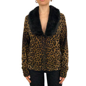 Faux Fur Leopard Cardi (M)