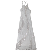 90s Metallic Silver Gown (XS/S)