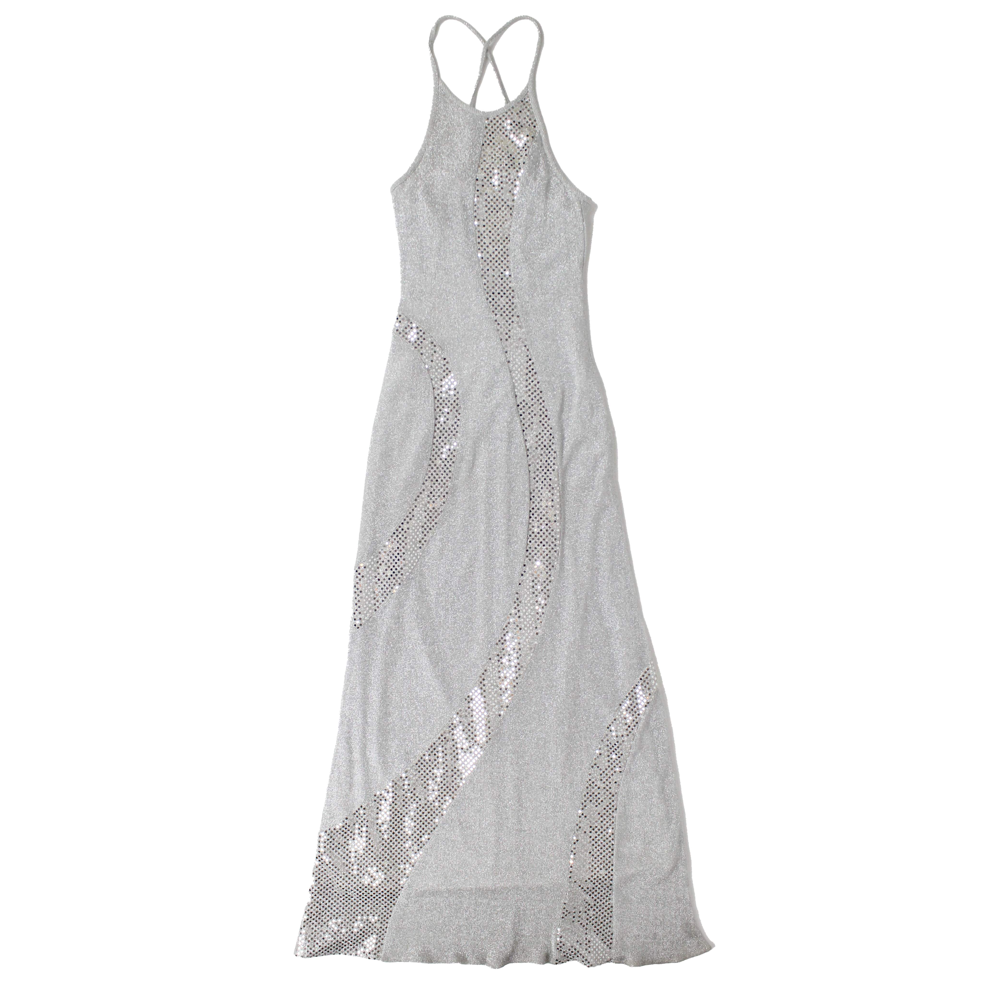 90s Metallic Silver Gown (XS/S) – Holy Thrift