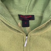 100% Cashmere Green Argyle Gothic Double-Zip Sweater (S/M)