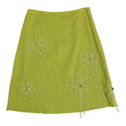 Lime Rhinestone Flower Skirt (XS)