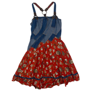 Betsey Johnson Vintage Black Label Denim Patchwork Floral Dress (S/M)