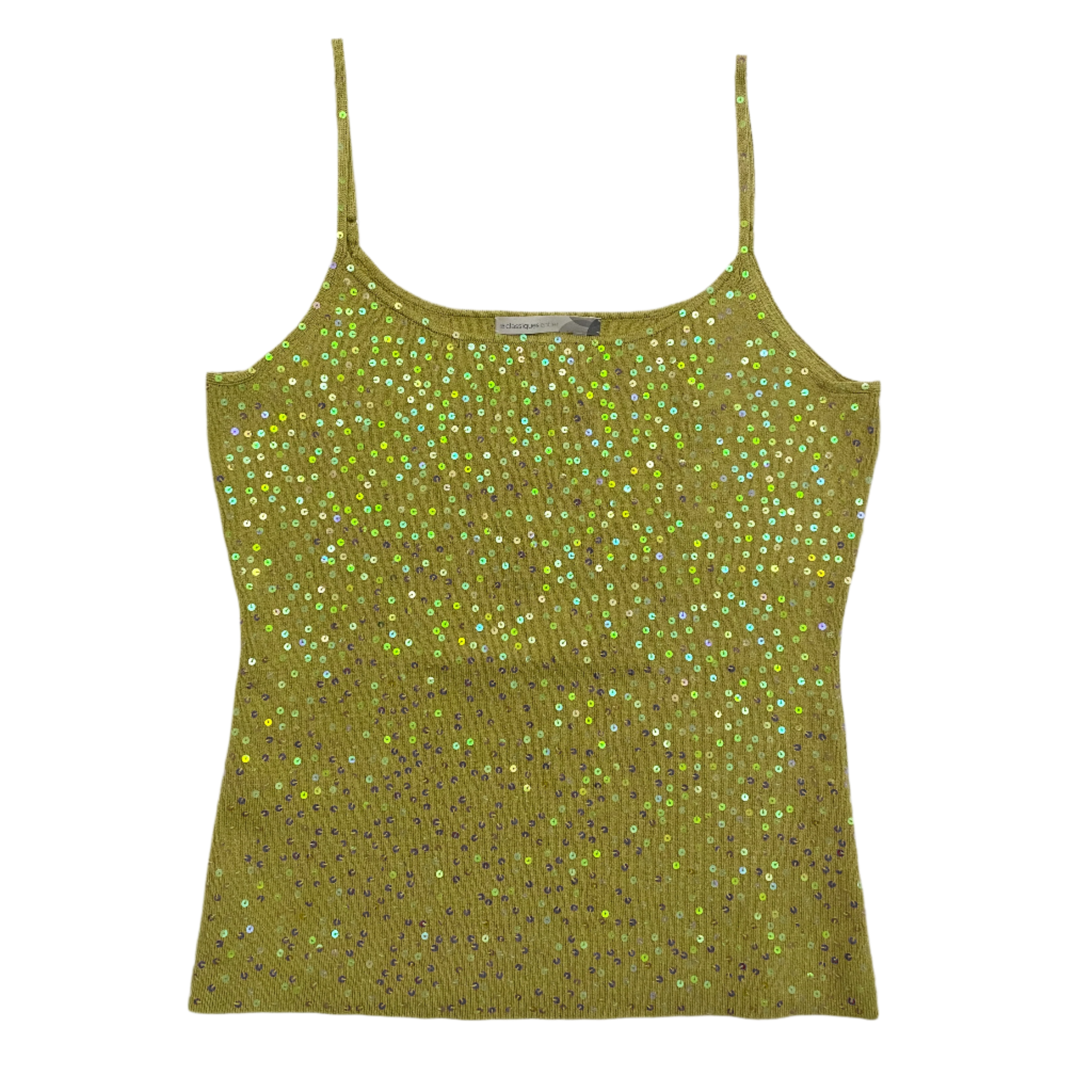 Lime Knit Sequin Cami (L)