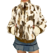 Rabbit Fur Bomber Jacket (L)