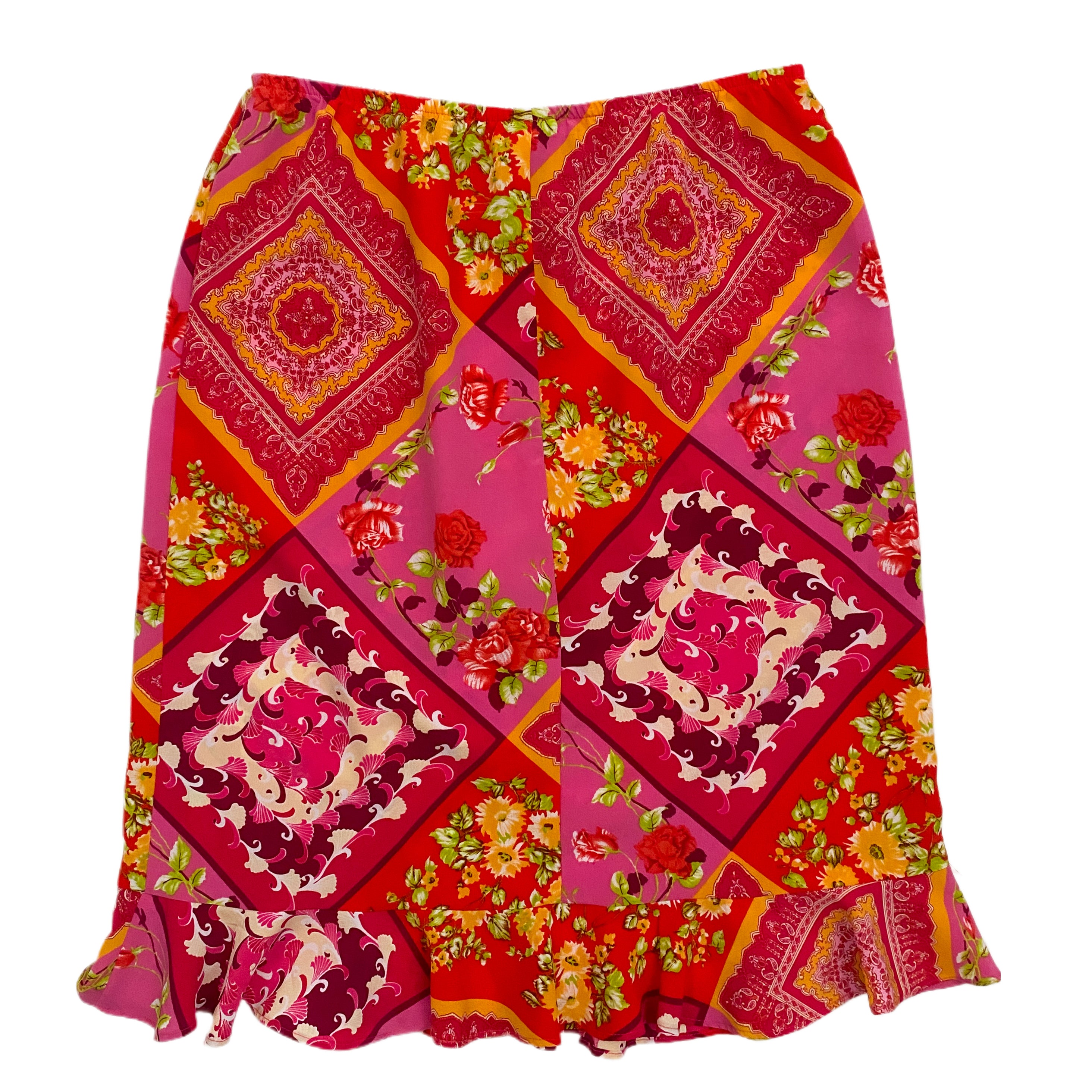 Bandana Rose Midi Skirt (L)