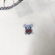 Pom Ponette Plaid Trim Tee (S)