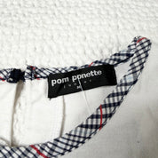 Pom Ponette Plaid Trim Tee (S)