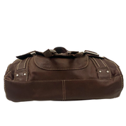 Fossil Brown Leather Buckle Shoulder Bag