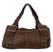 Fossil Brown Leather Buckle Shoulder Bag