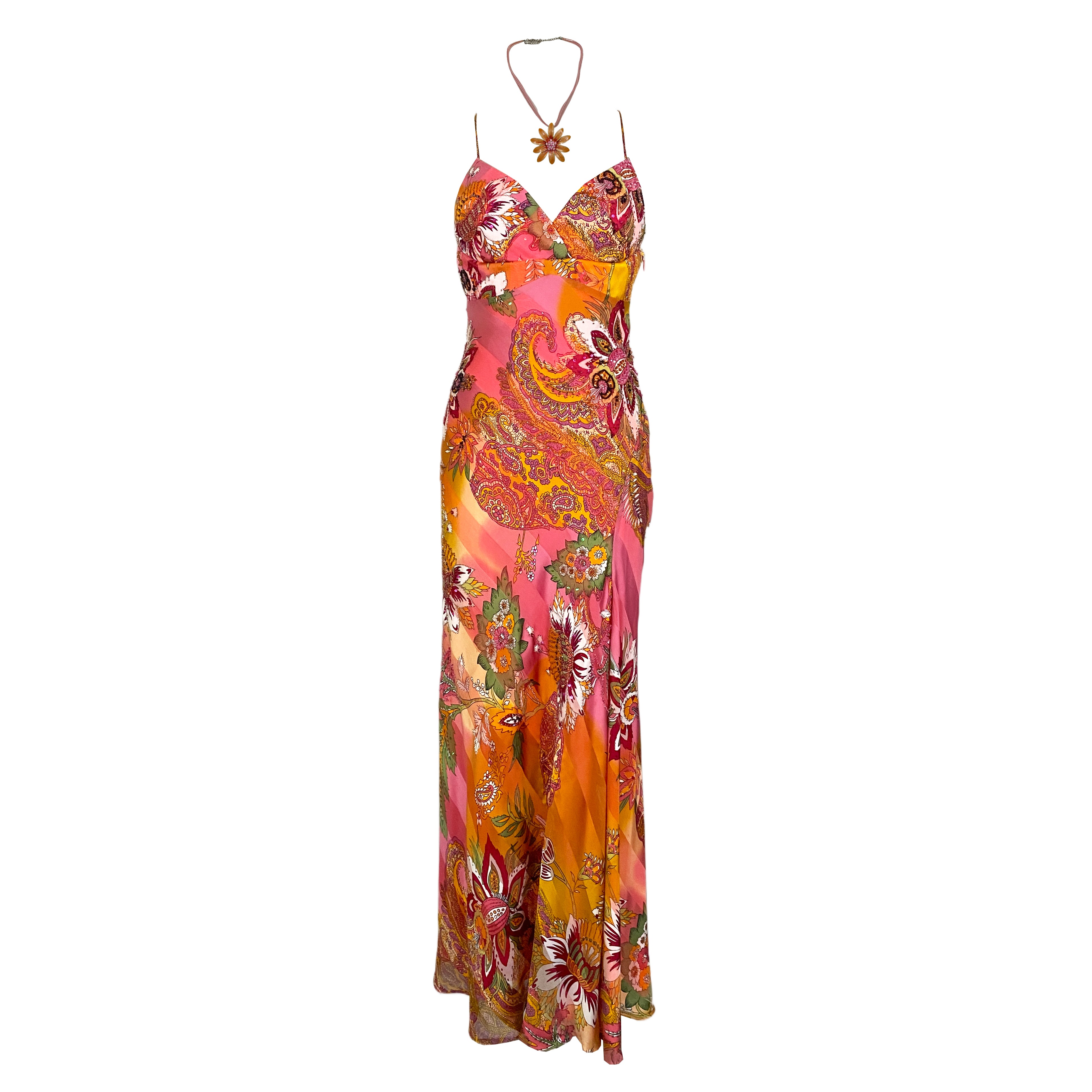 Beaded Floral Paisley Gown (S)