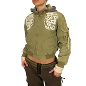 Da-Nang 2000s Embroidered Canvas Utility Jacket (S)