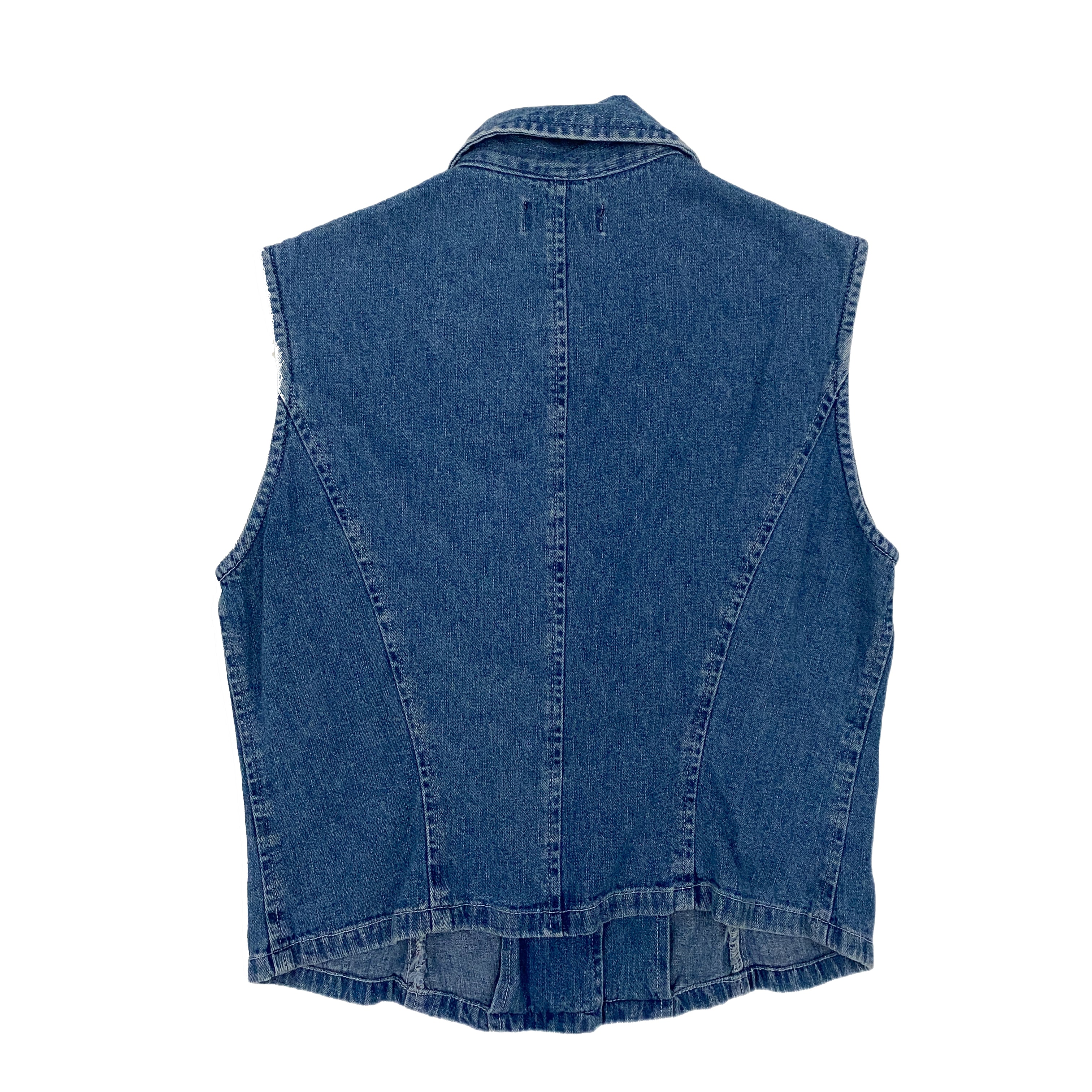 Denim Sleeveless Button Down (S)