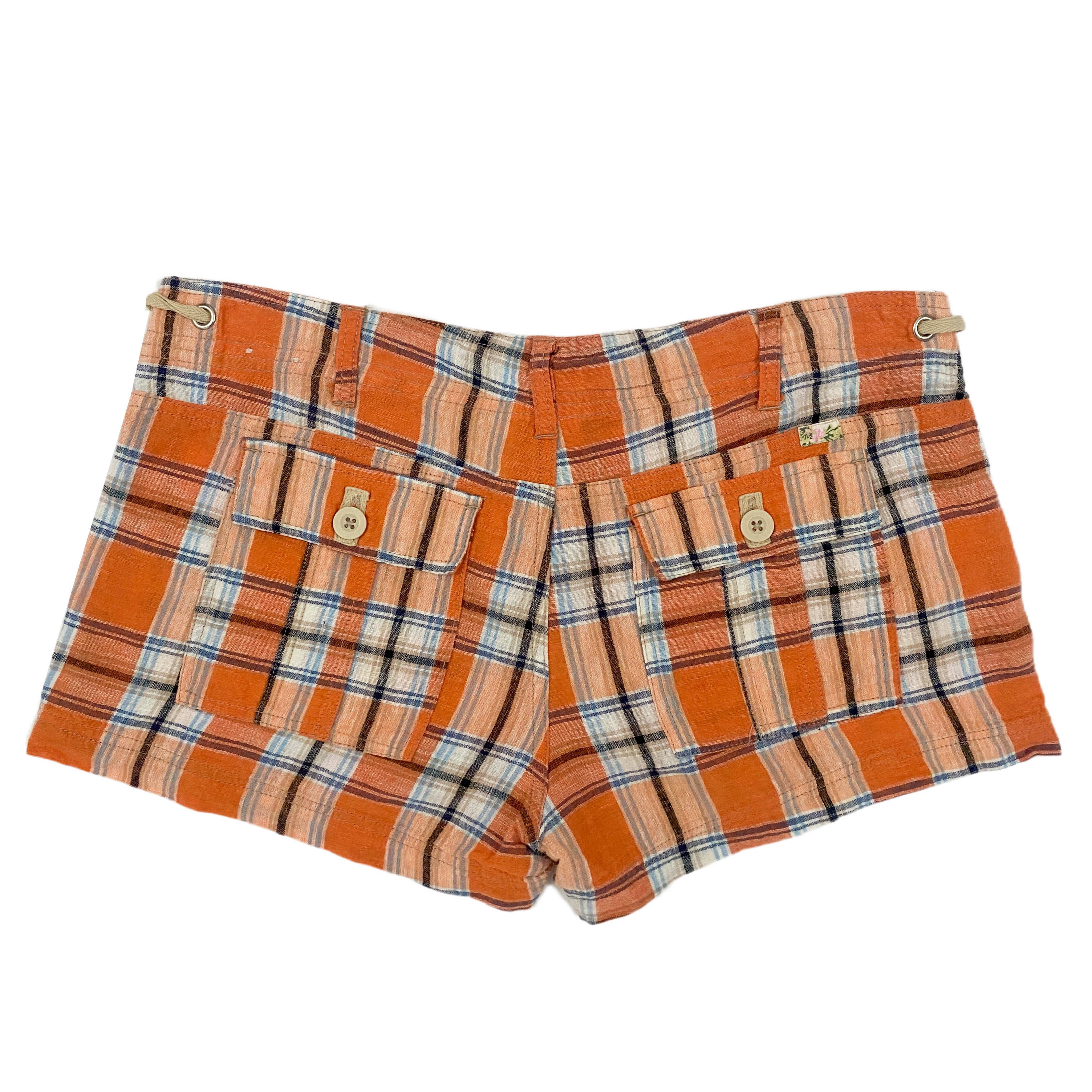 Orange Plaid Booty Shorts (M)