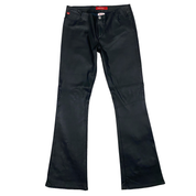 Miss Sixty 2000s Black Faux Leather Low-Mid Rise Flares (S/M)