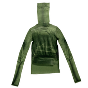 Jean Paul Gaultier 90's Green Mesh Trompe L'oeil Turtleneck Top (S)