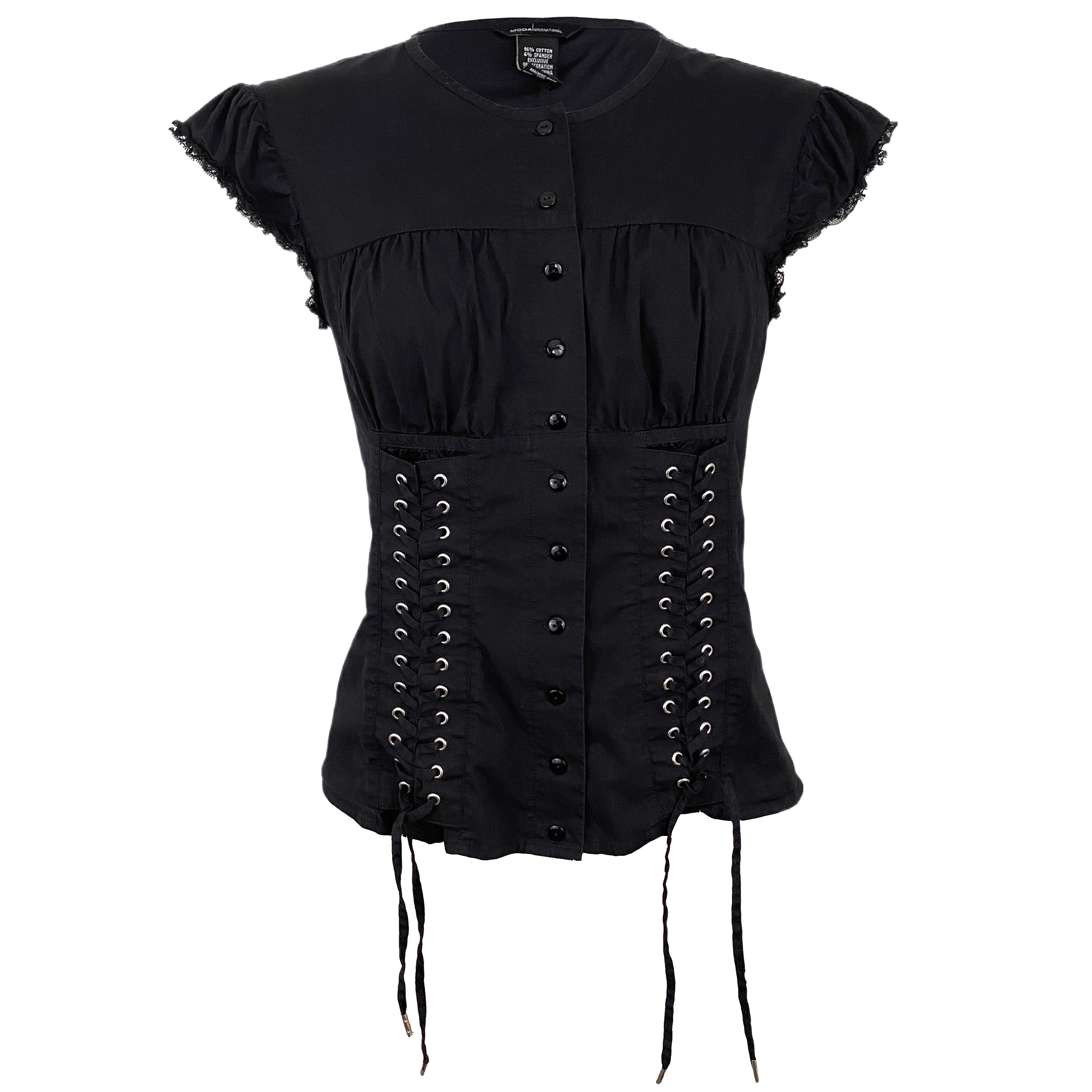 Noir Milkmaid Style Top (S)