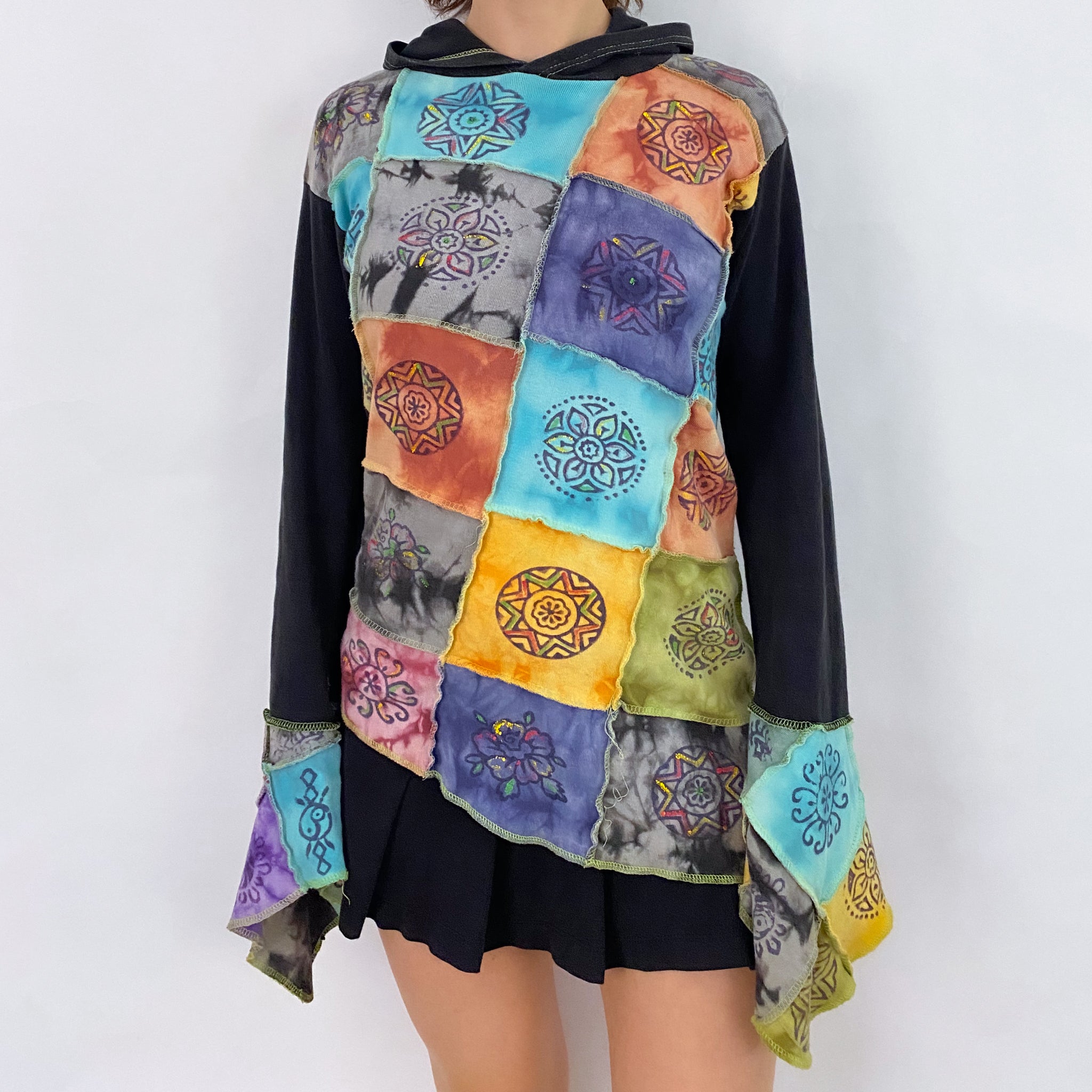 Funky Patchwork Tie Dye Top - M/L