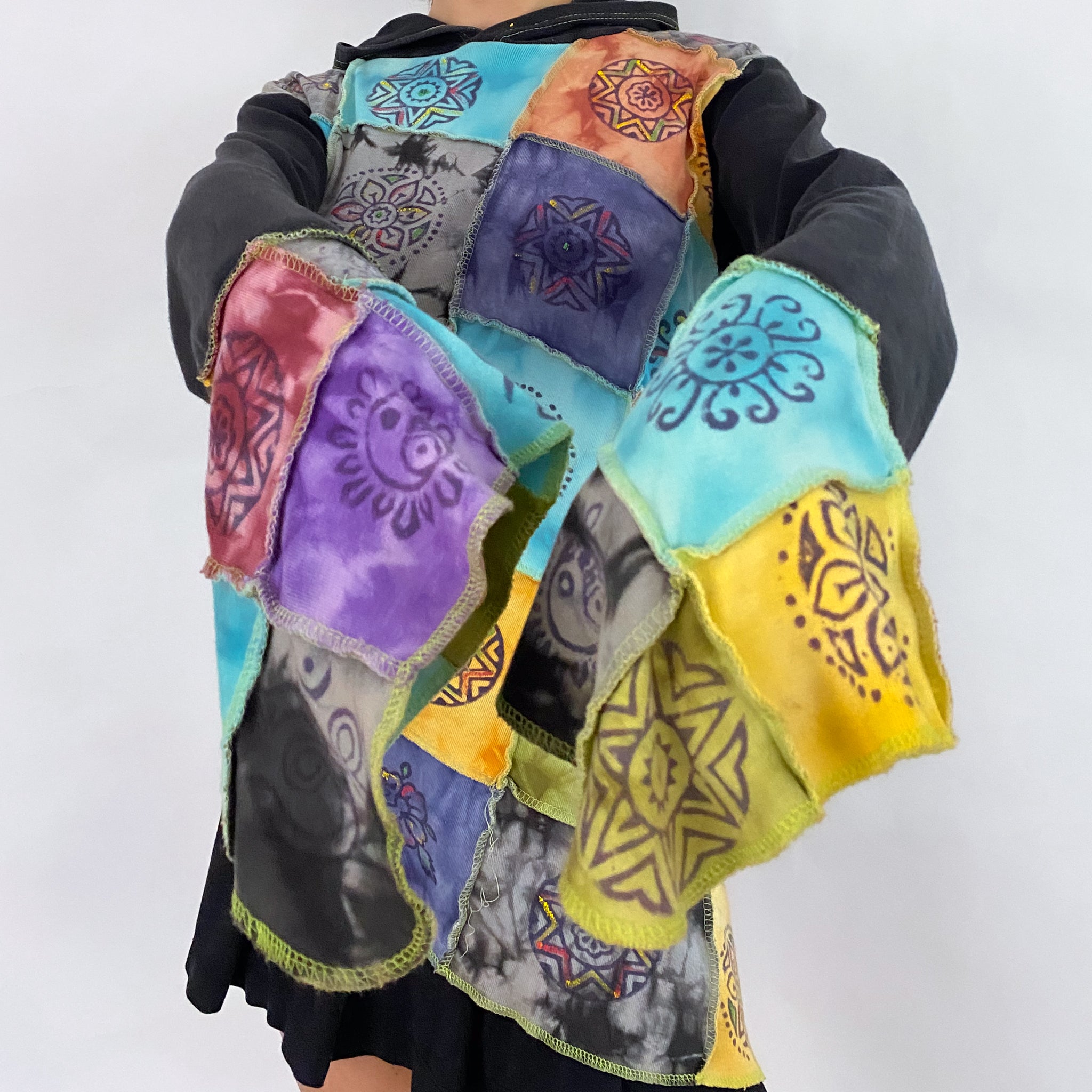 Funky Patchwork Tie Dye Top - M/L