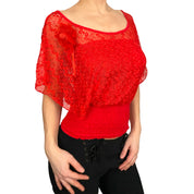 Y2K Red Lace Floret Top (S)