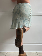 90s Silk Floral Midi Skirt (M/L)