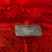 Y2K Red Lace Floret Top (S)
