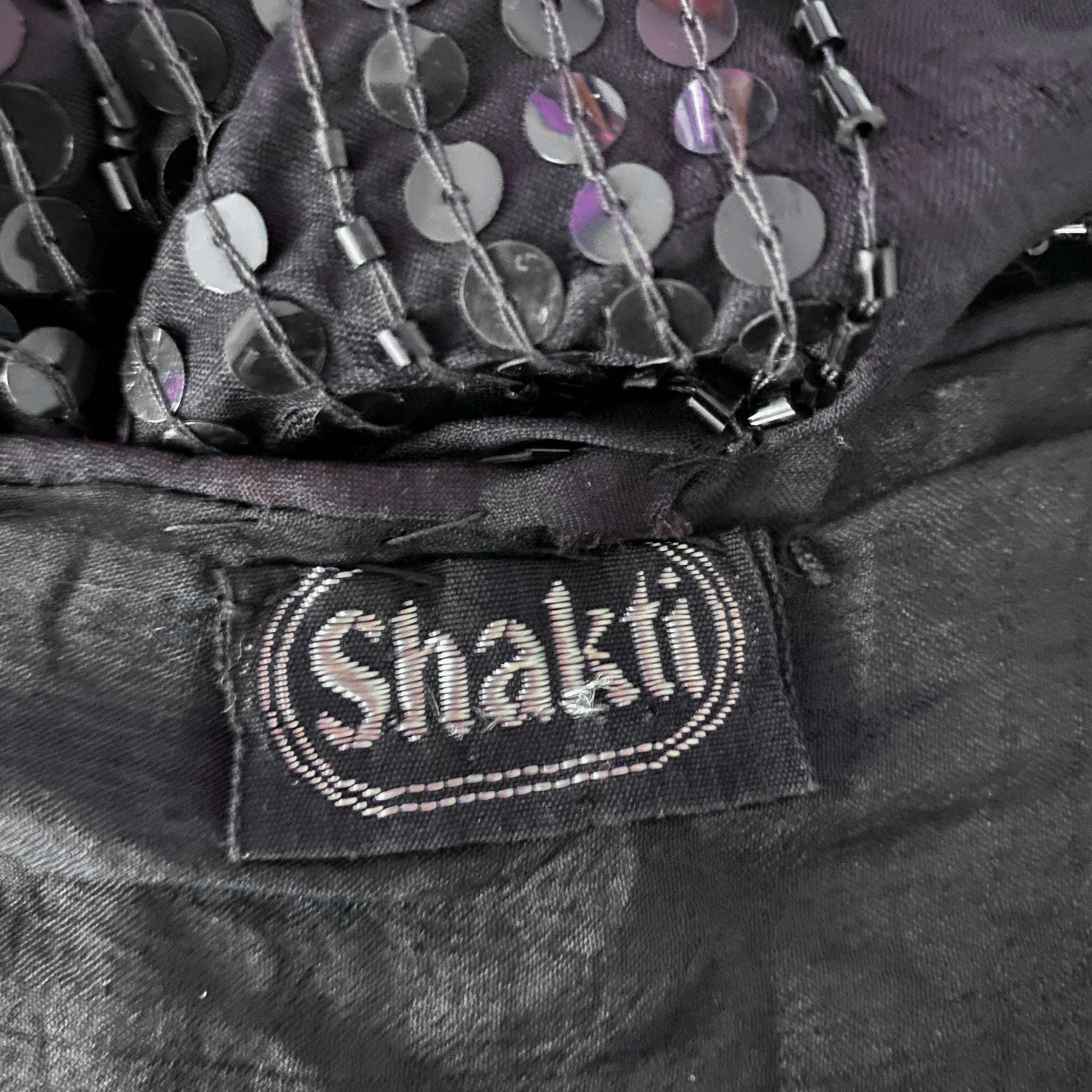 Vintage Silk Black Butterfly Top (XS-M)